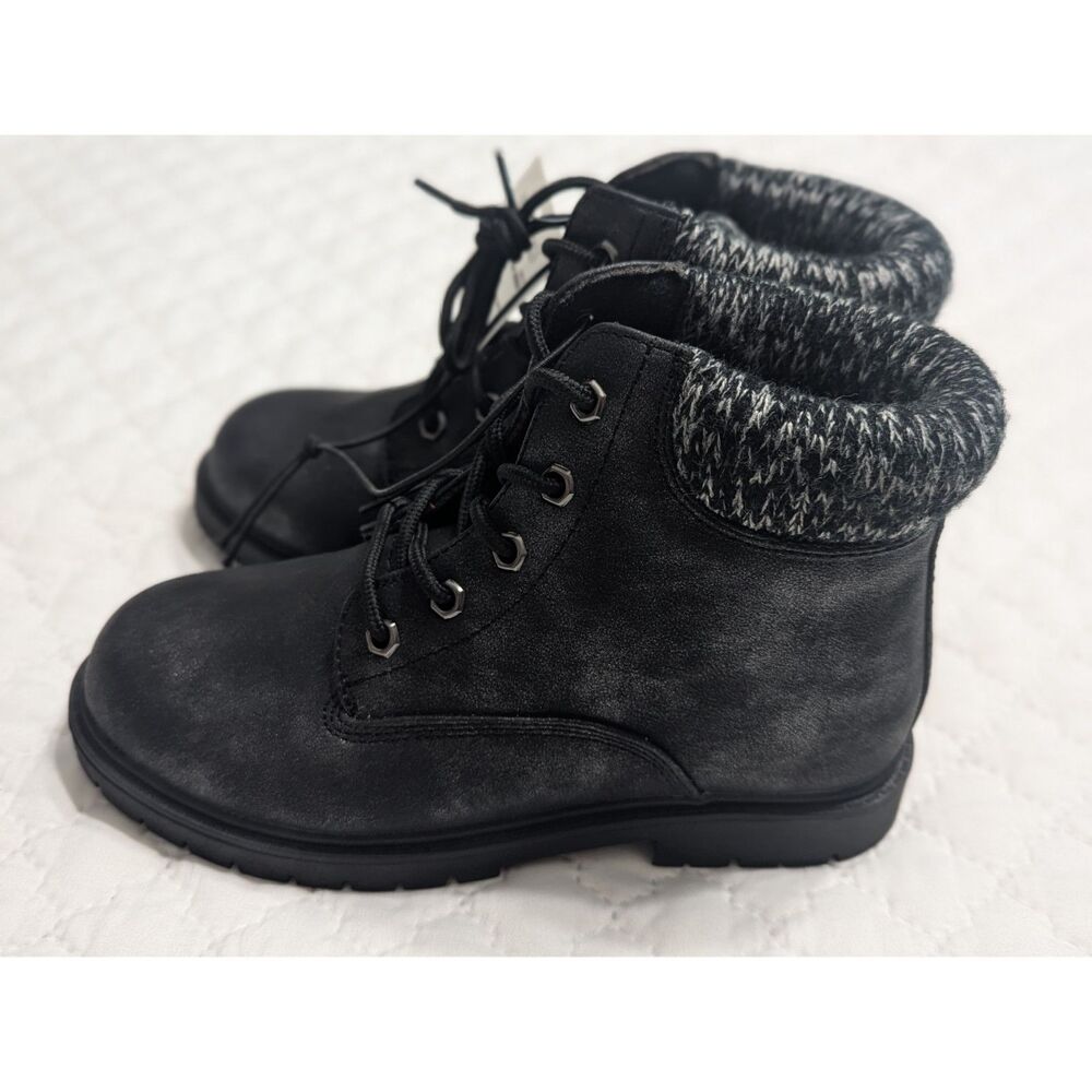 🥾 Thereabouts Girls Ember Black Shimmer Hiking Boots – Size 2M